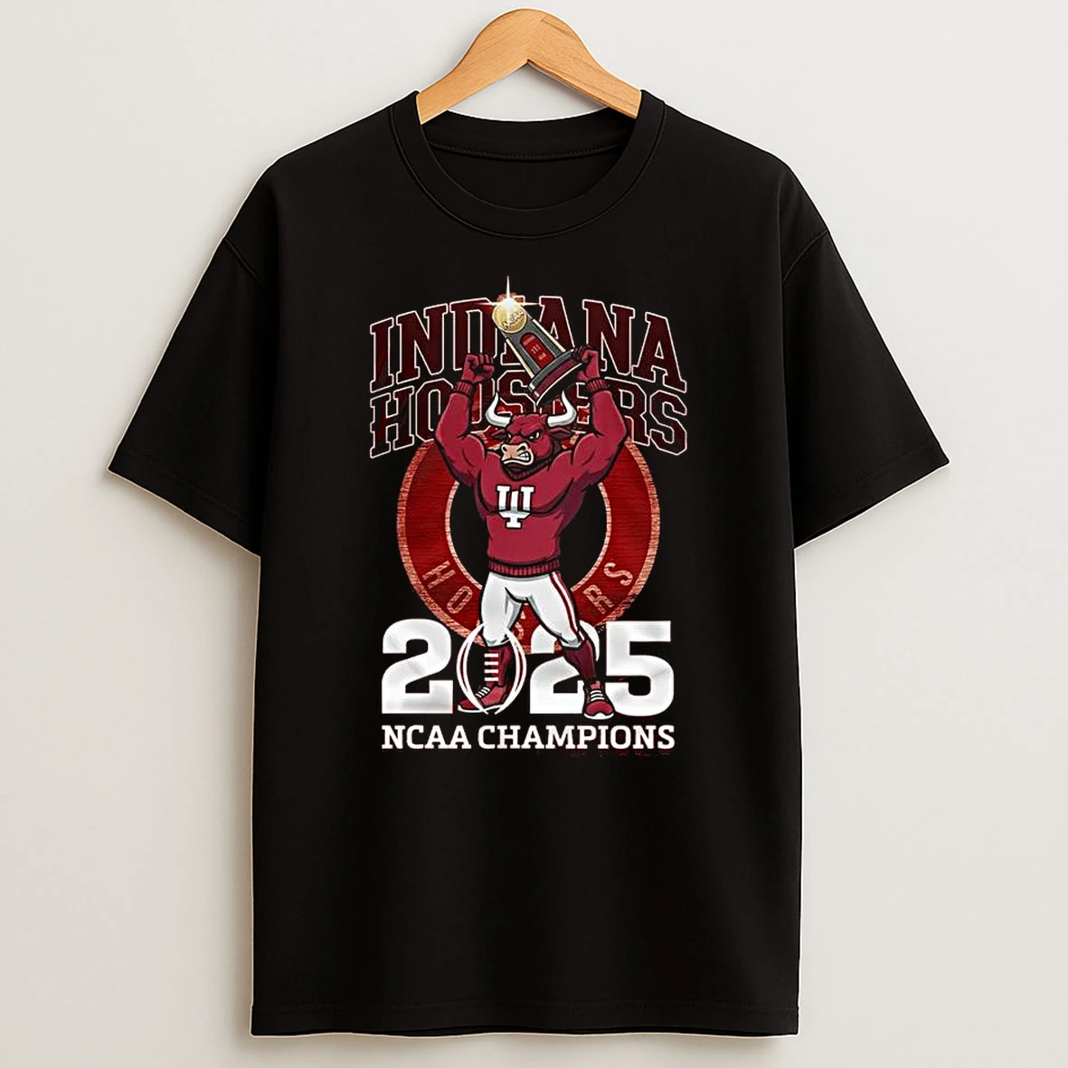Indiana Hoosiers 2025 Ncaa Champions Mascot Trophy T Shirt