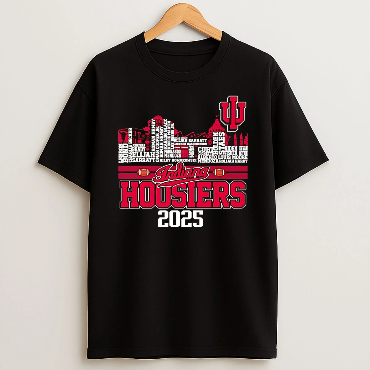 Indiana Hoosiers 2025 City Skyline Players Names T Shirt
