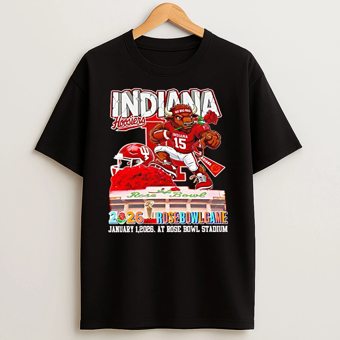 Indiana Hoosiers 2026 Rose Bowl Game Mascot T Shirt