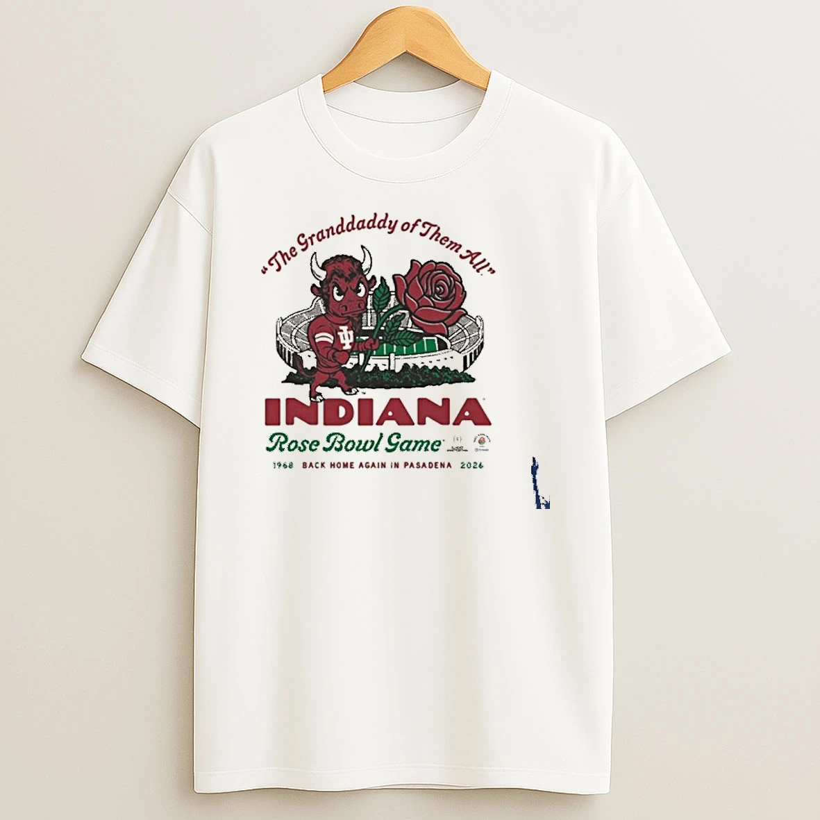 Indiana Hoosiers 2026 Rose Bowl Vintage Bison Mascot T Shirt