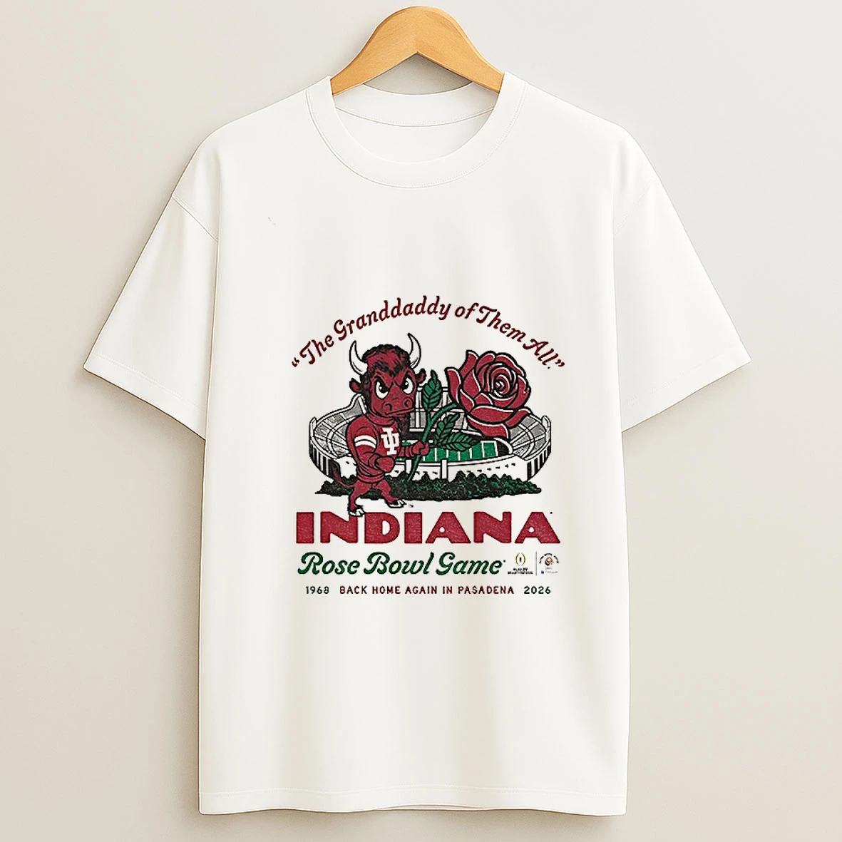 Indiana Hoosiers 2026 Rose Bowl Vintage Bisonthe Granddaddy Of Them All T Shirt