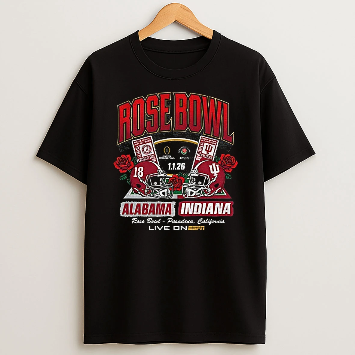 Indiana Hoosiers 2026 Rose Bowl Vs Alabama Tickets T Shirt
