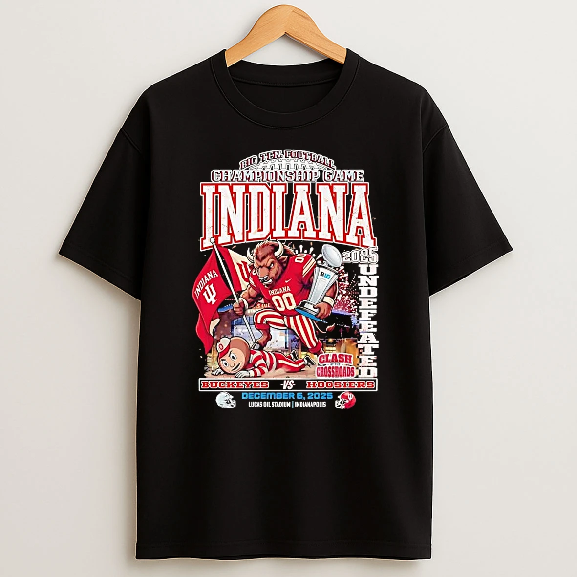 Indiana Hoosiers Big 10 Football Championship Game Undefeated 2025 T Shirt