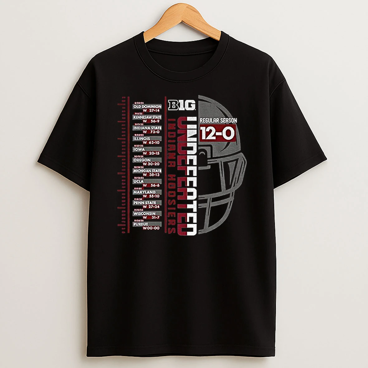Indiana Hoosiers Big Ten Football Championship 2025 Undefeated Regular Season T Shirt