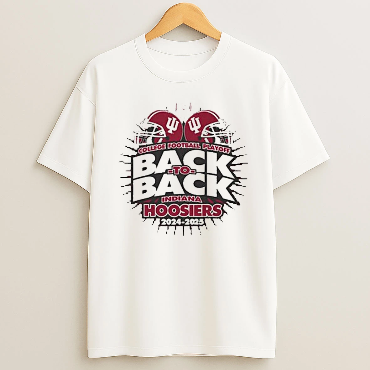 Indiana Hoosiers College Football Playoff Back To Back 2024 2025 Helmet T Shirt