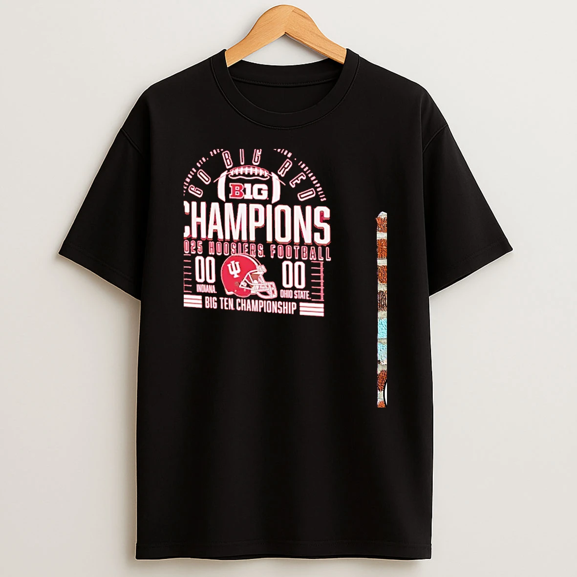 Indiana Hoosiers Crimson 2025 Big Ten Football Champions Score Red T Shirt