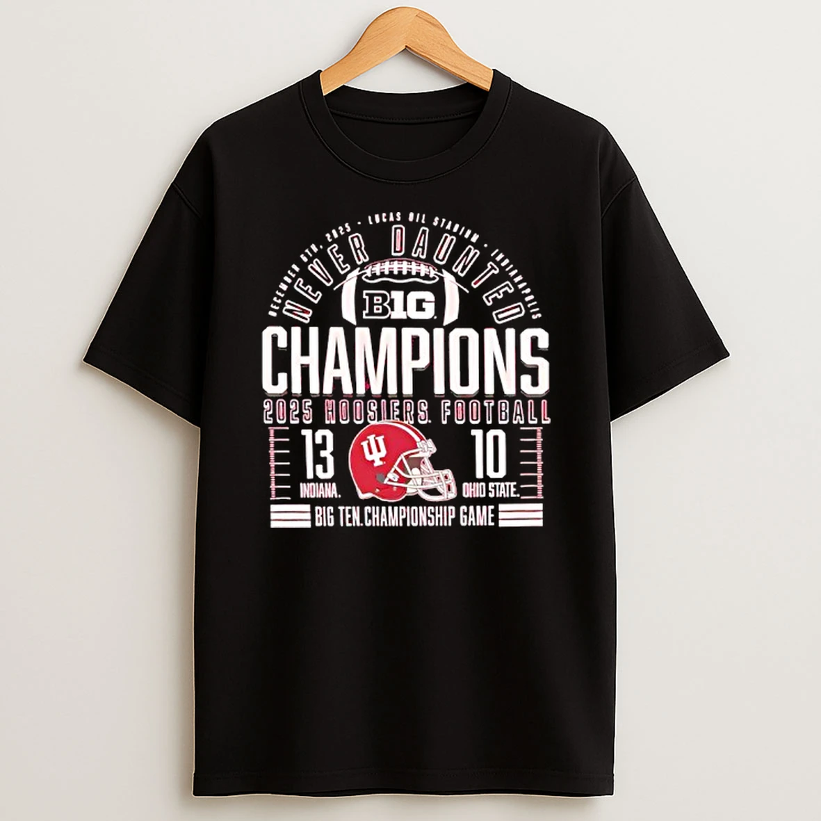Indiana Hoosiers Crimson 2025 Big Ten Football Champions T Shirt