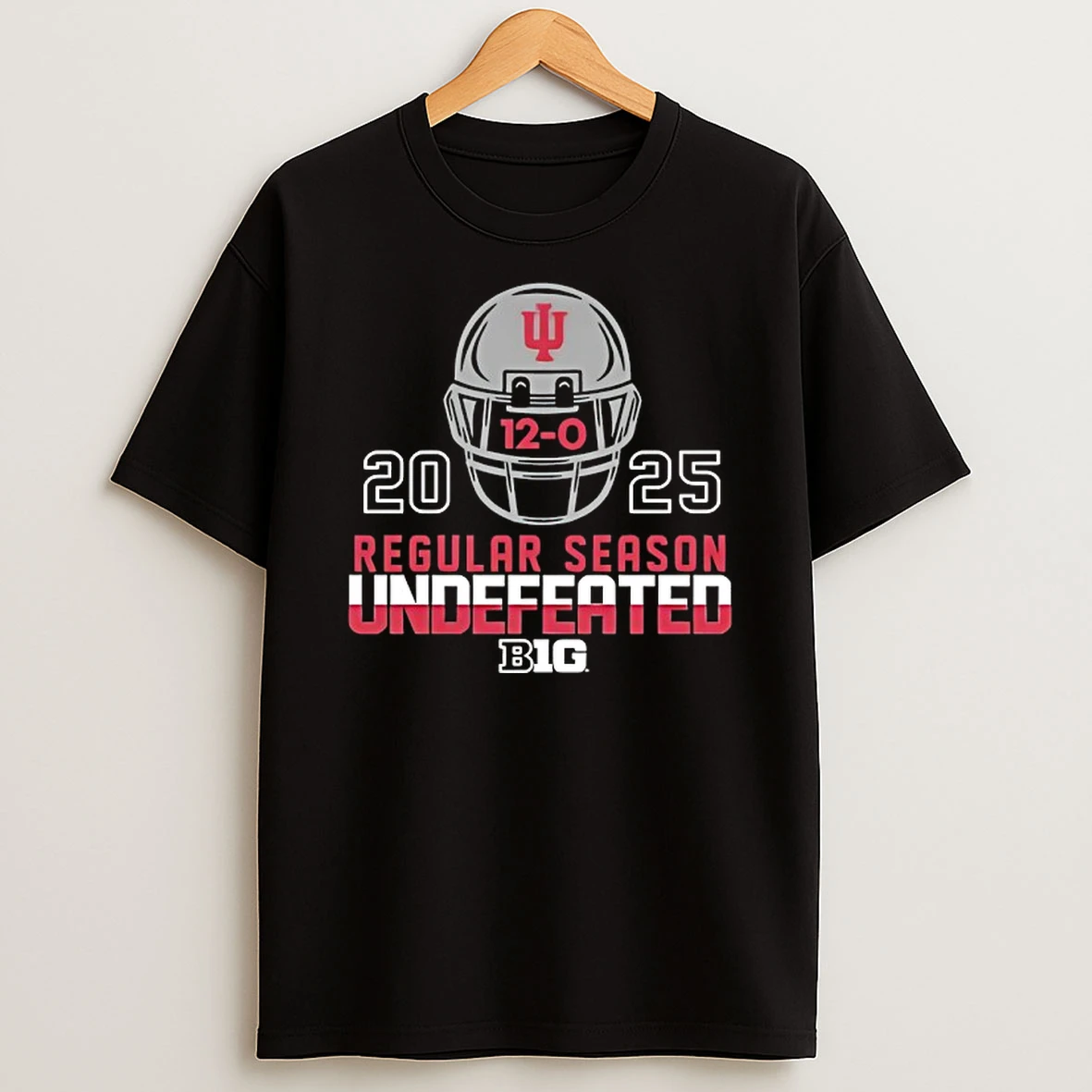 Indiana Hoosiers Football 2025 Undefeated Regular Season Helmet T Shirt
