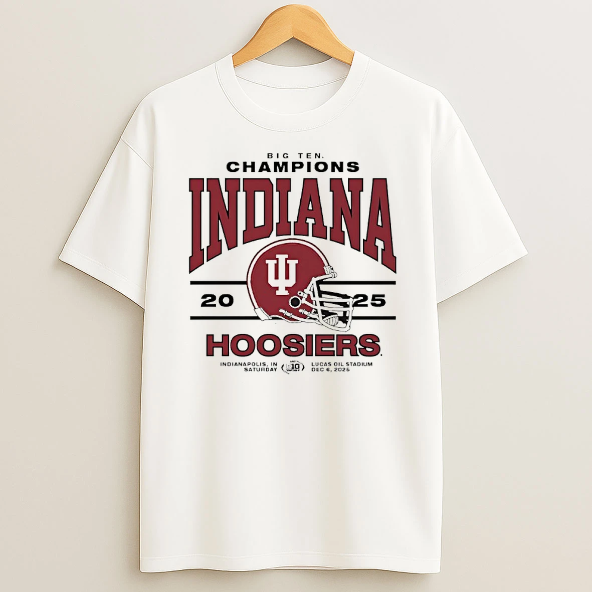 Indiana Hoosiers Football Big Ten Champions Helmet 2025 T Shirt