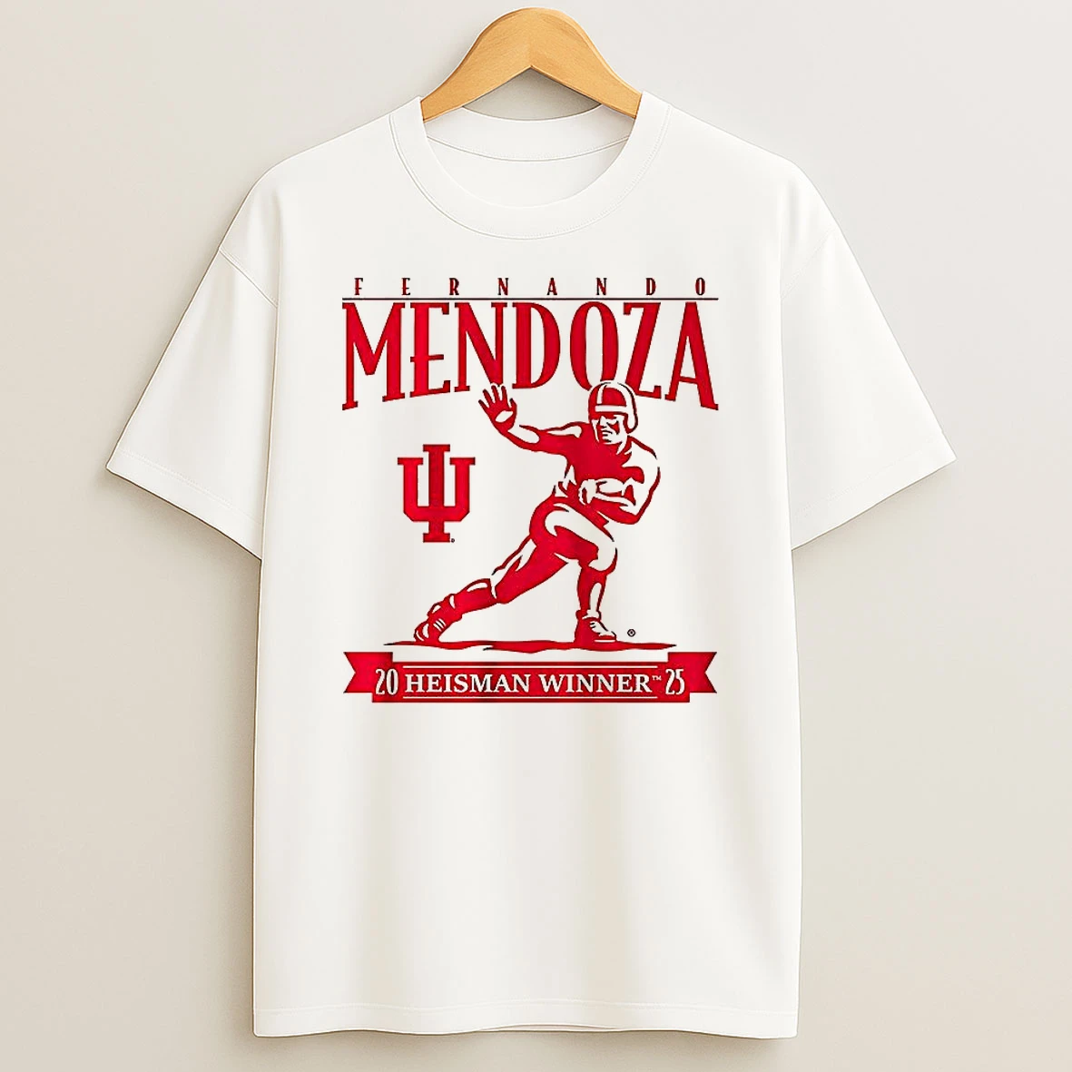 Indiana Hoosiers Football Heisman Winner Fernando Mendoza 2025 T Shirt