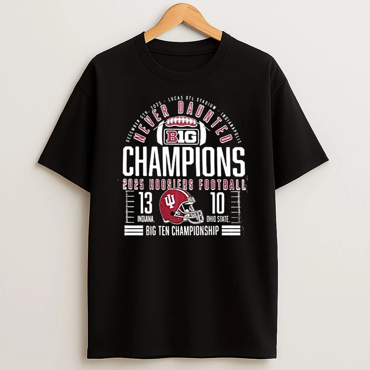 Indiana Hoosiers Never Daunted 2025 Big Ten Conference Champions T Shirt