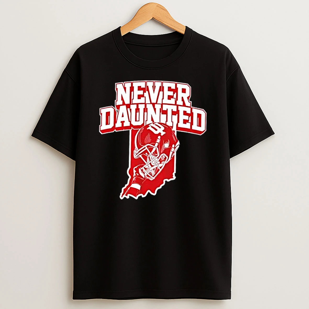 Indiana Hoosiers Never Daunted Football Helmet T Shirt
