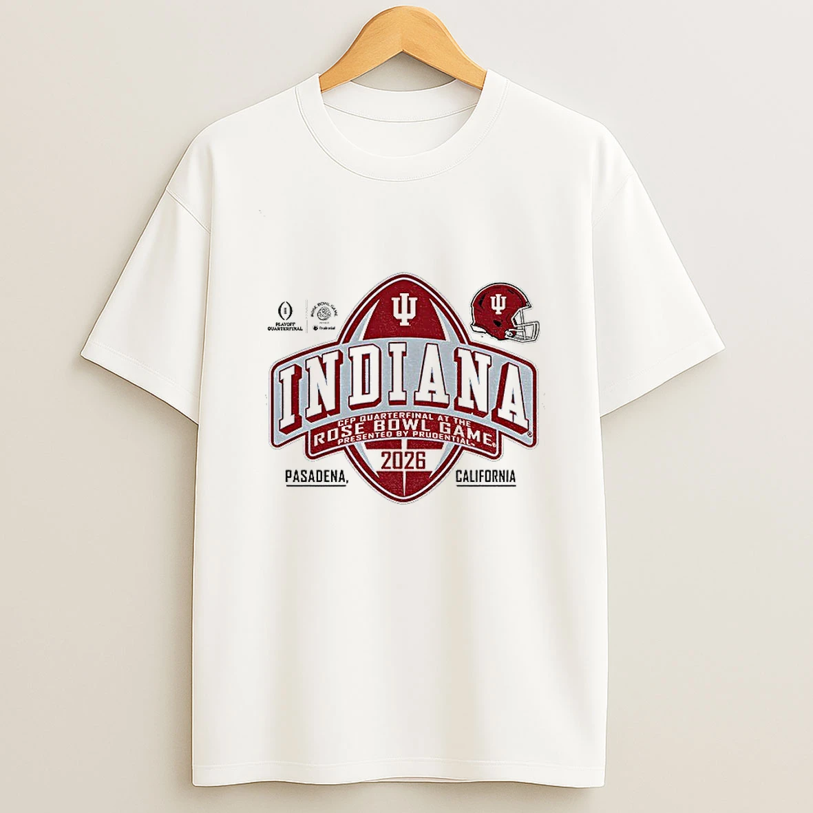 Indiana Hoosiers Rose Bowl 2025 2026 Cfp Quarterfinal White T Shirt