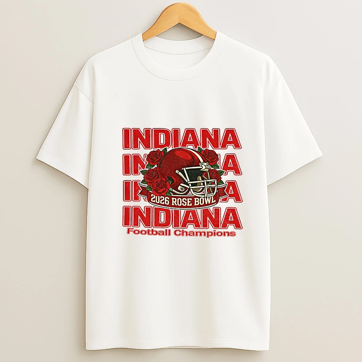 Indiana Hoosiers Rose Bowl 2026 Football Champions Helmet Logo T Shirt