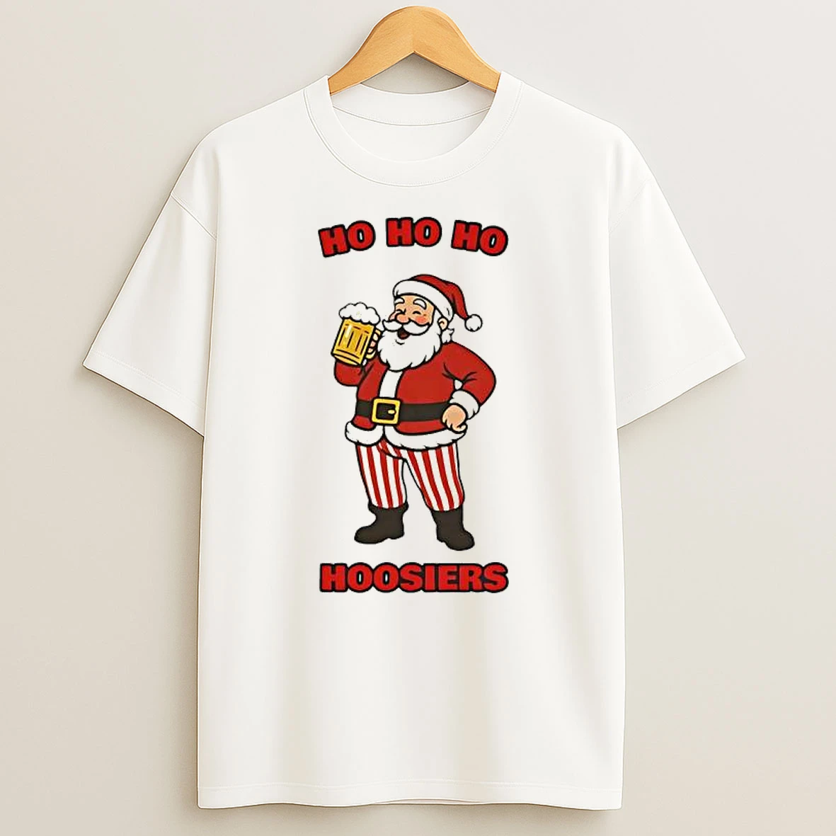 Indiana Hoosiers Santa Ho Ho Ho Hoosiers Christmas T Shirt