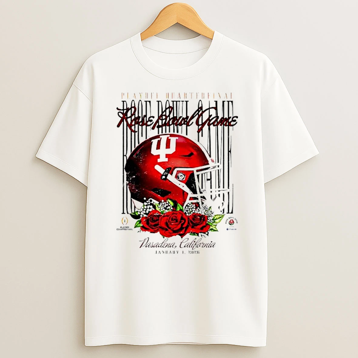Indiana Hoosiers Something Inked 2026 Rose Bowl Vintage Helmet Graphic T Shirt