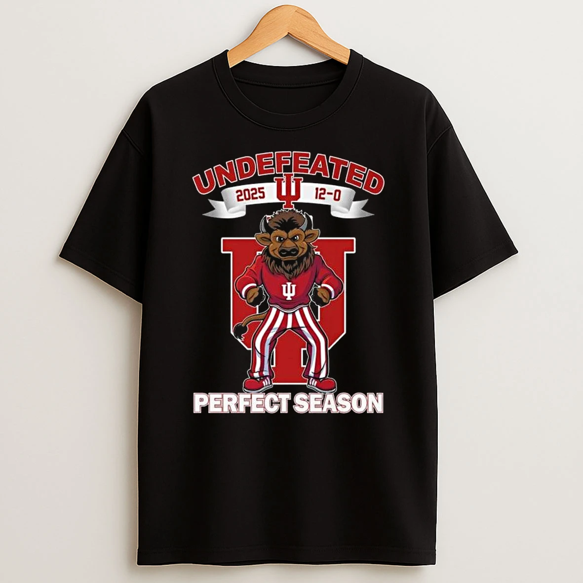 Indiana Hoosiers Undefeated 2025 12 0 Perfect Season Mascot T Shirt