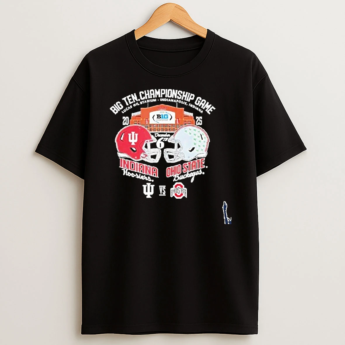 Indiana Hoosiers Vs Ohio State Buckeyes Big Ten Championship Game 2025 Lucas Oil Stadium T Shirt