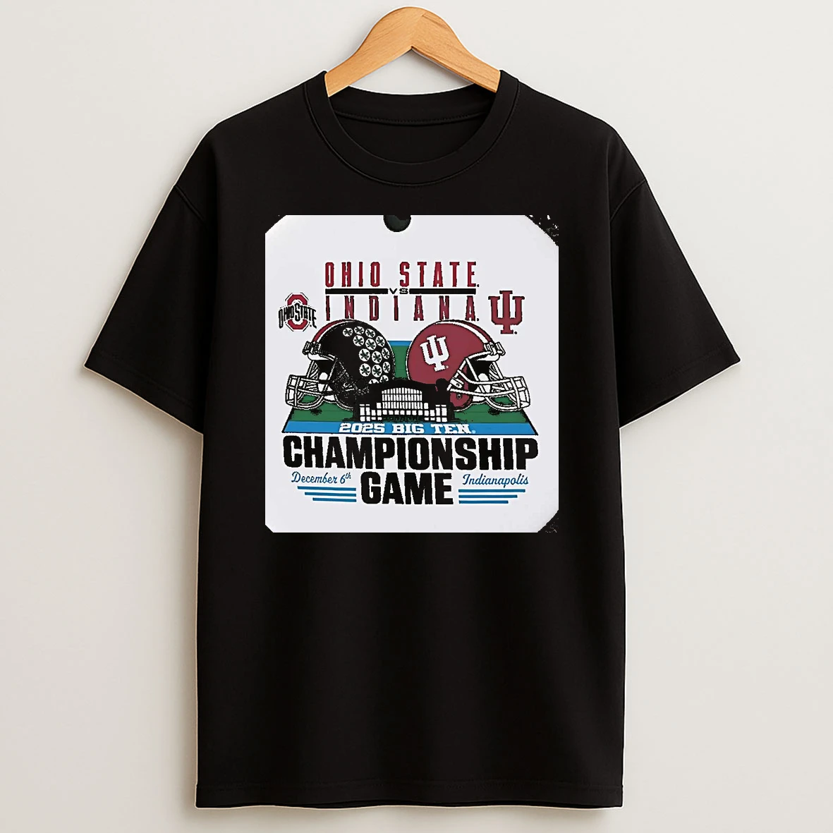 Indiana Hoosiers And Ohio State Buckeyes 2025 Big Ten Championship Game Christmas T Shirt