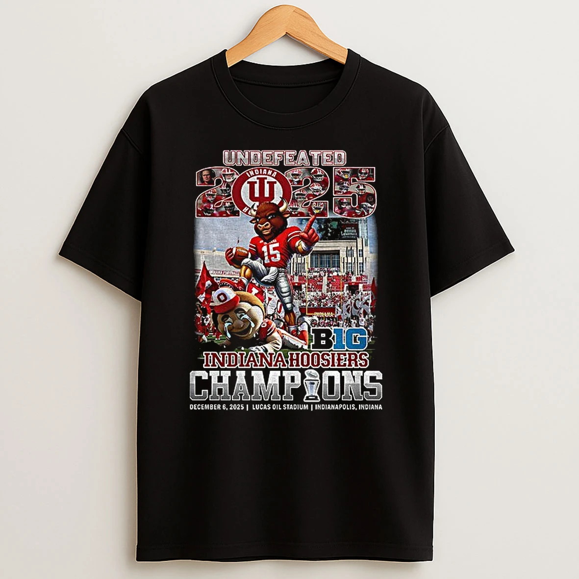 Indiana Hoosiers Beat Ohio State Buckeyes Big Champions Undefeated 2025 Lucas Oil Stadium T Shirt