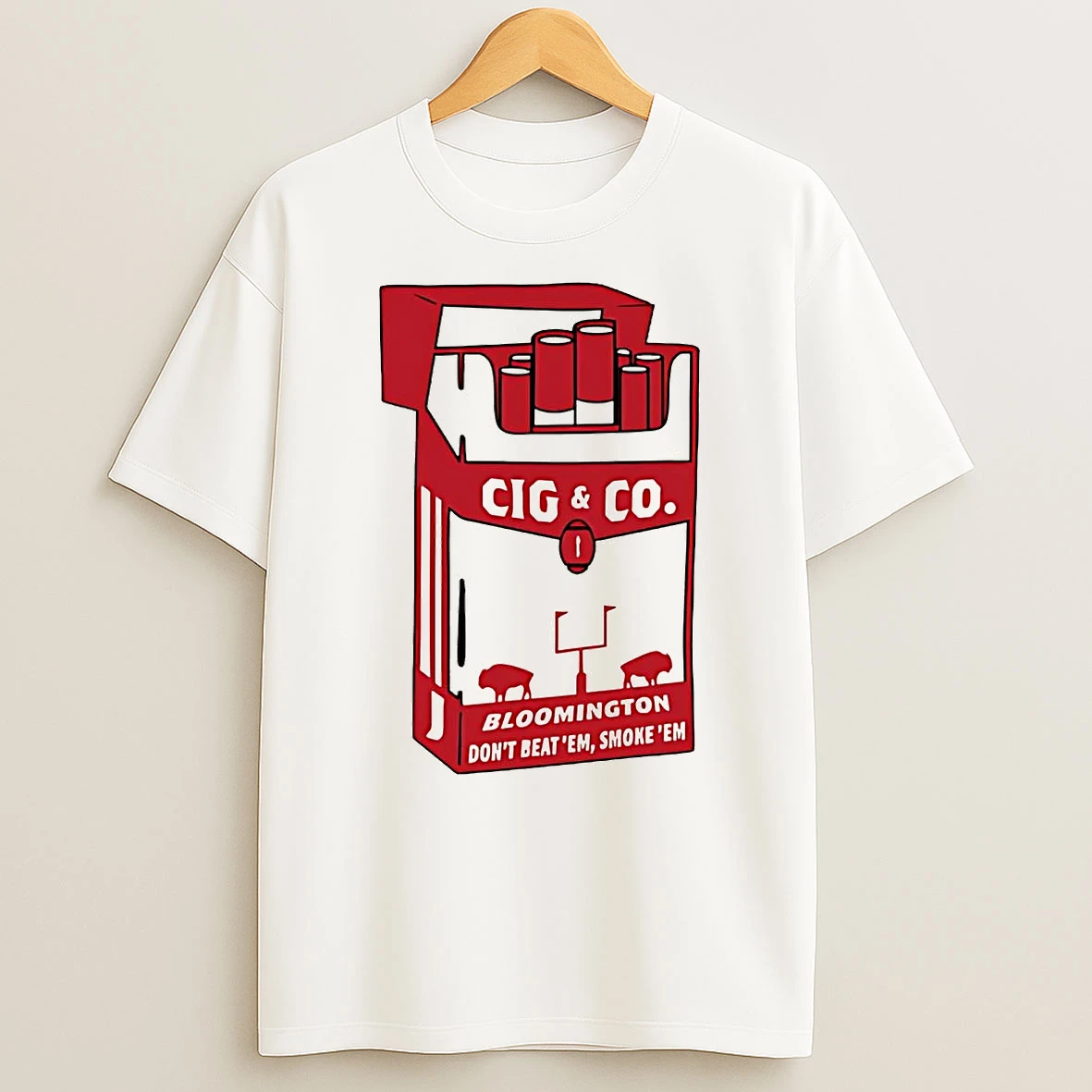 Indiana Hoosiers Cig And Co Bloomington Dont Beat Em Smoke Em T Shirt