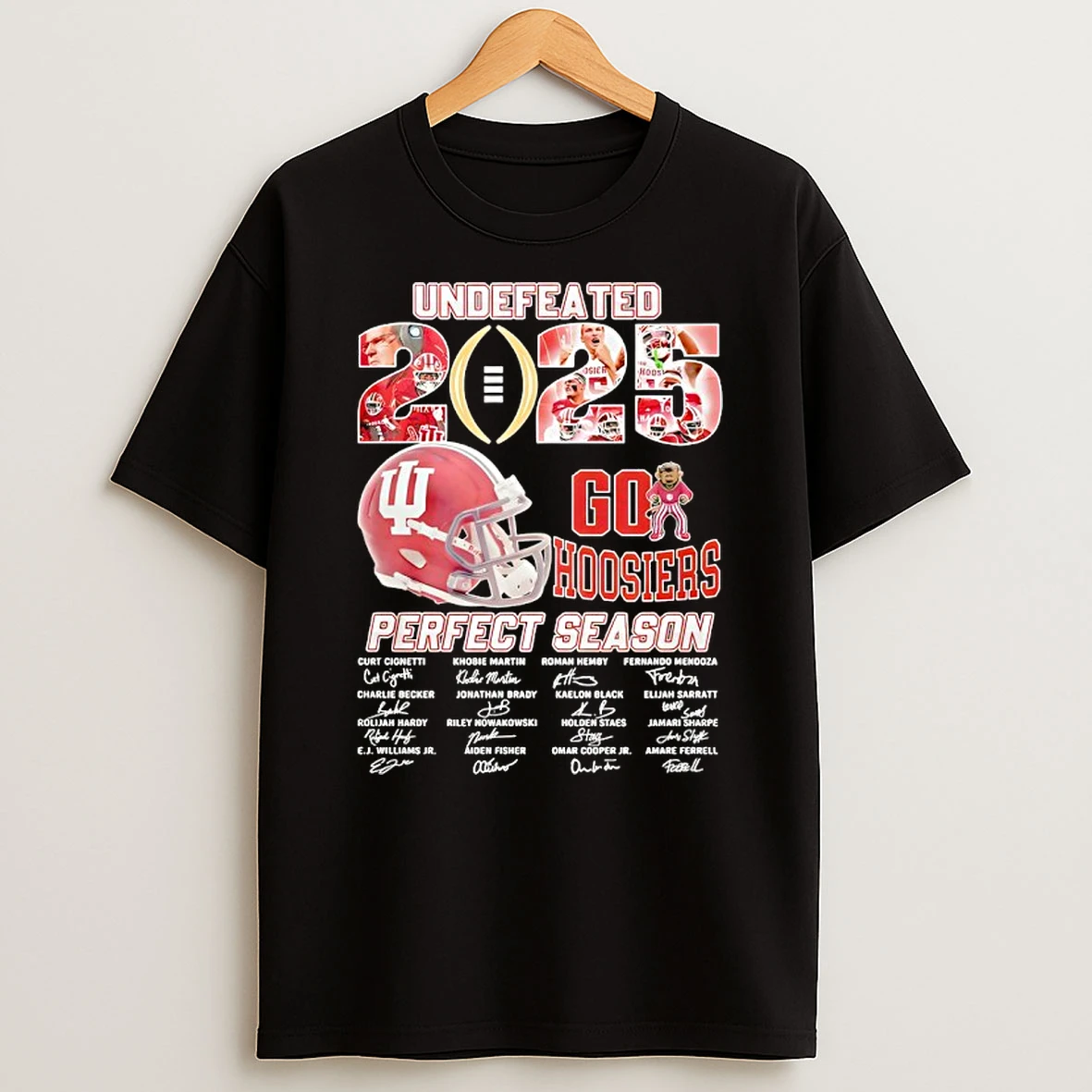 Indiana Hoosiers Football Underrated Go Hoosiers Perfect Season Signature 2025 T Shirt