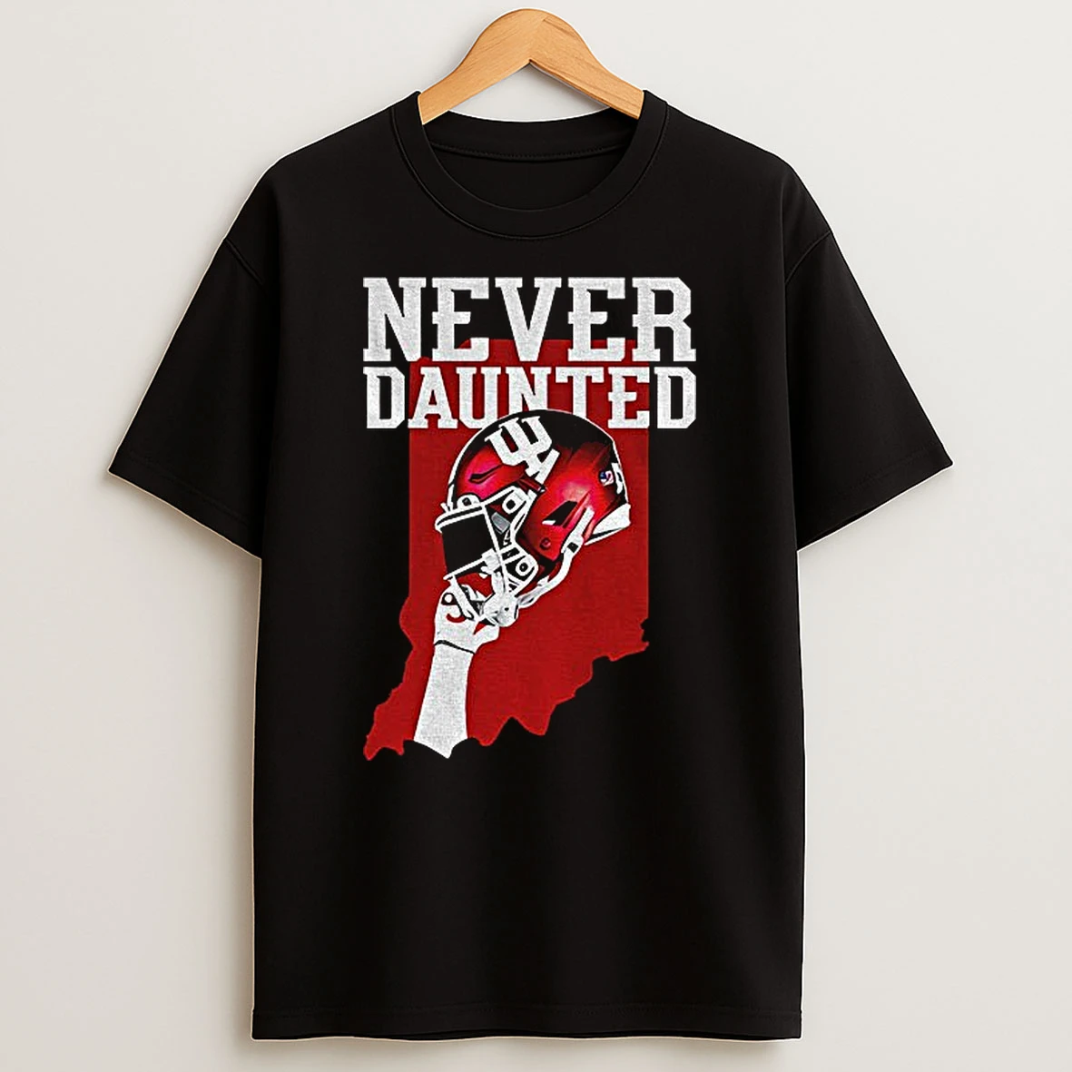 Indiana Hoosiers Helmet Football Never Daunted T Shirt
