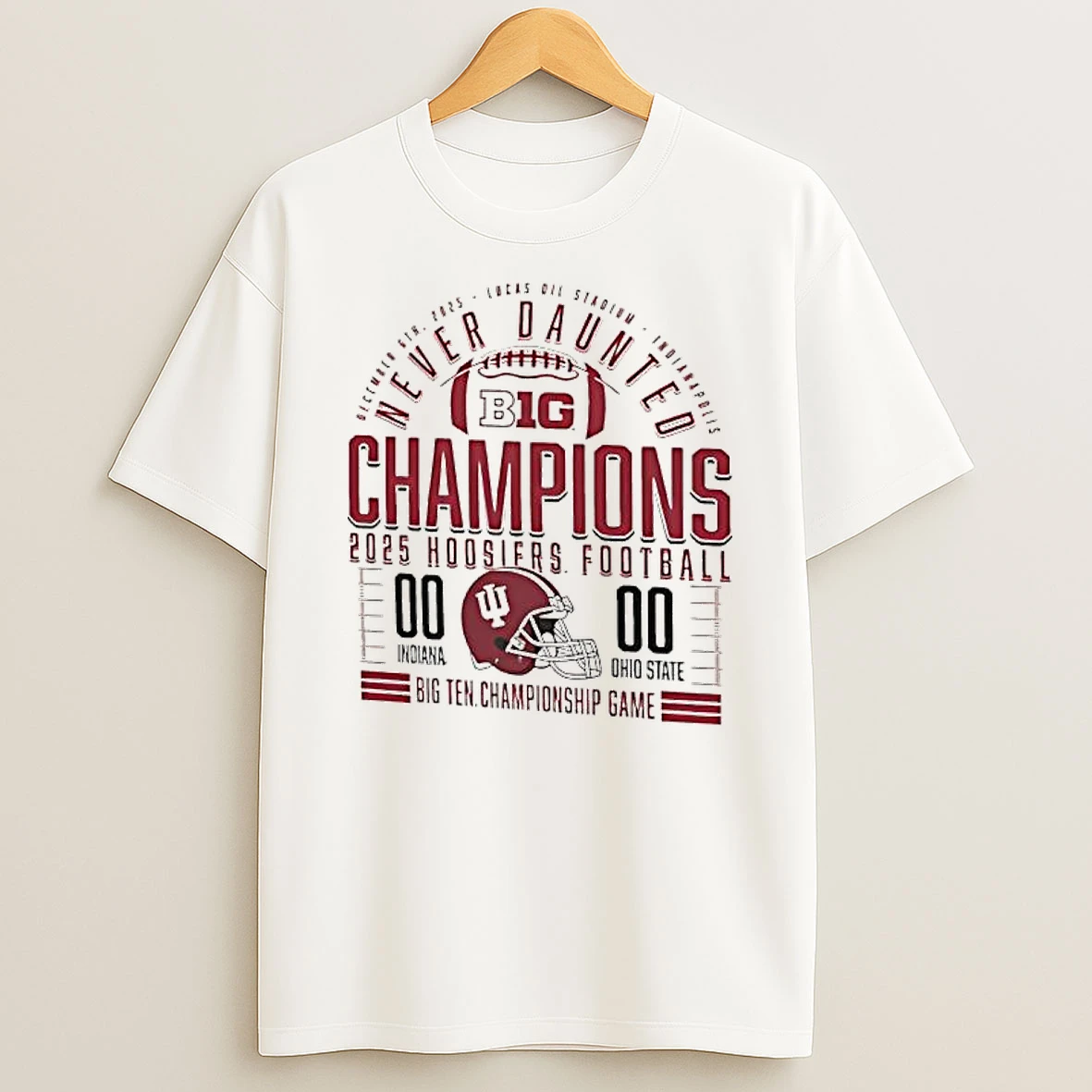 Indiana Hoosiers Never Daunted Champions 2025 Big Ten Game T Shirt