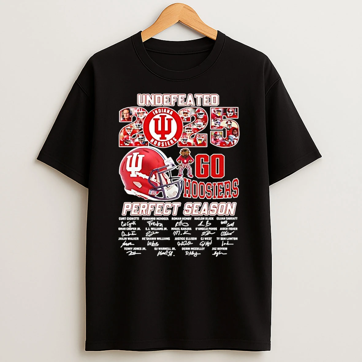 Indiana Hoosiers Undefeated 2025 Perfect Season Players Signatures T Shirt