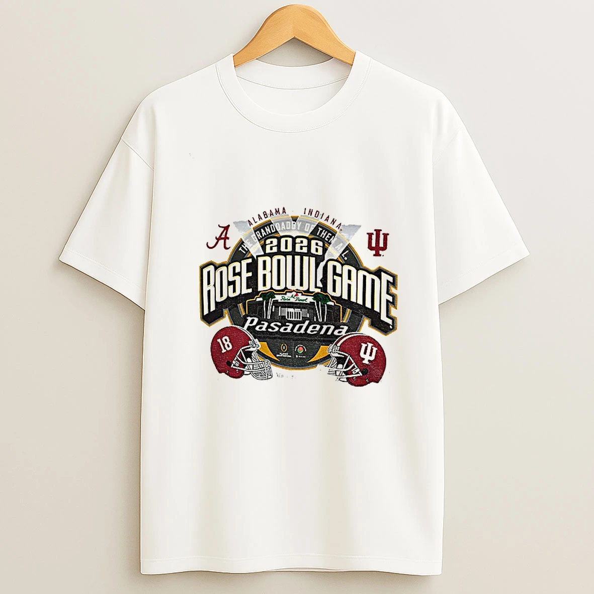 Indiana Hoosiers Vs Alabama Crimson Tide Football 2026 Rose Bowl Head To Head Pasadena T Shirt