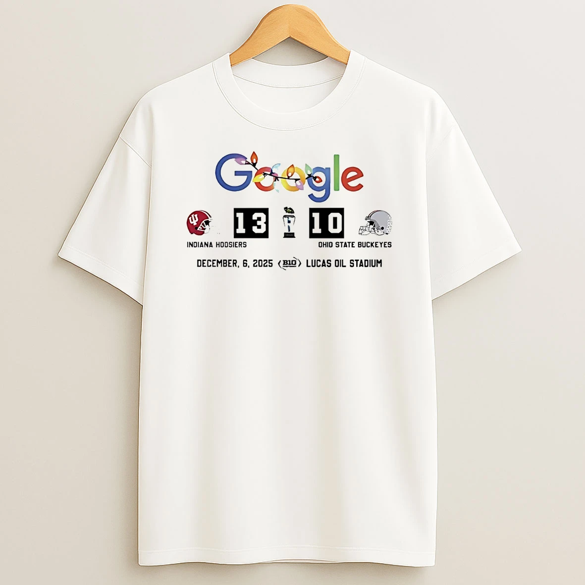 Indiana Hoosiers Vs Ohio State Buckeyes Google 2025 Big Ten Champions T Shirt