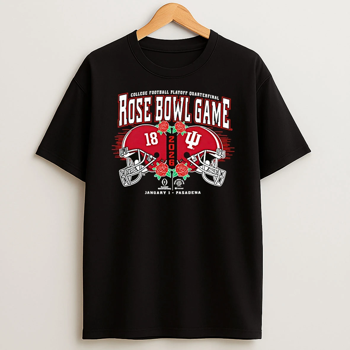 Indiana Hoosiers X Alabama Crimson Tide Rose Bowl 2025 26 Cfp Quarterfinal T Shirt