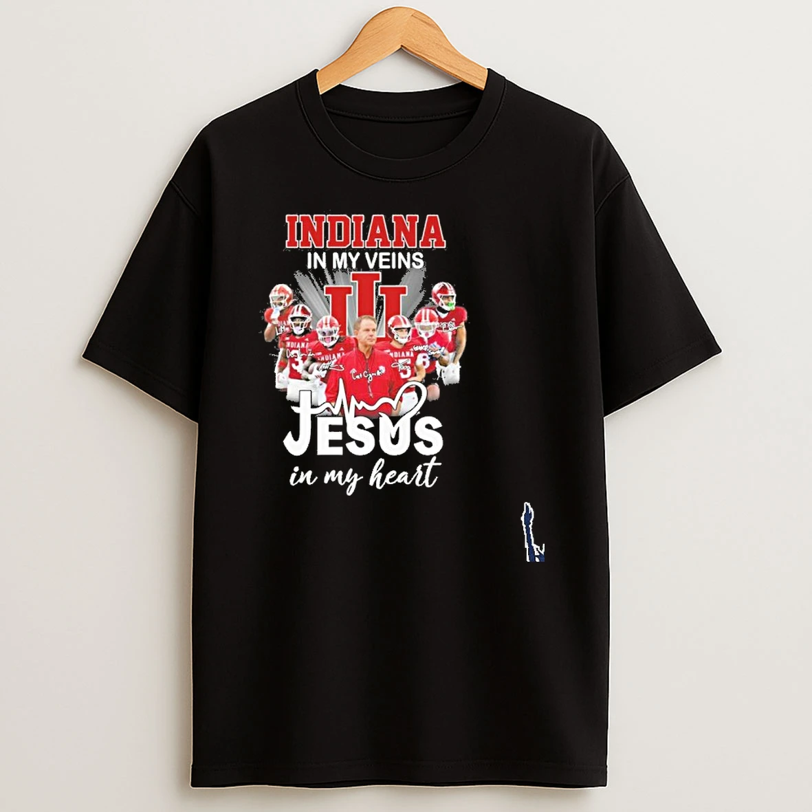 Indiana In My Veins Team Player Jesus In My Heart T Shirt