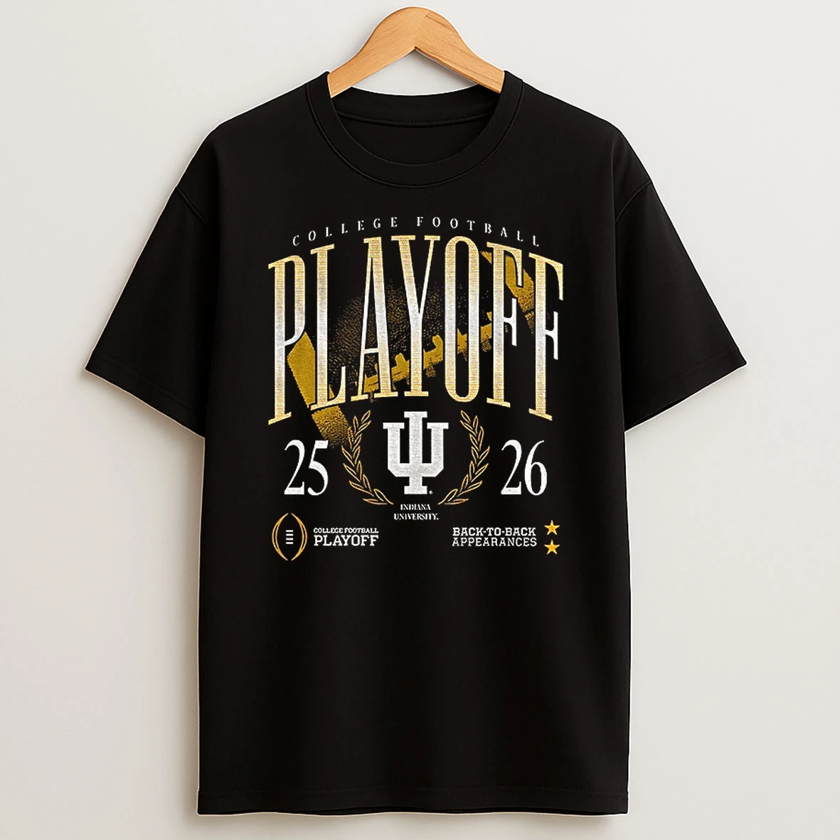 Indiana University College Football Playoff Back To Back Appearances 2025 Vs 2026 T Shirt