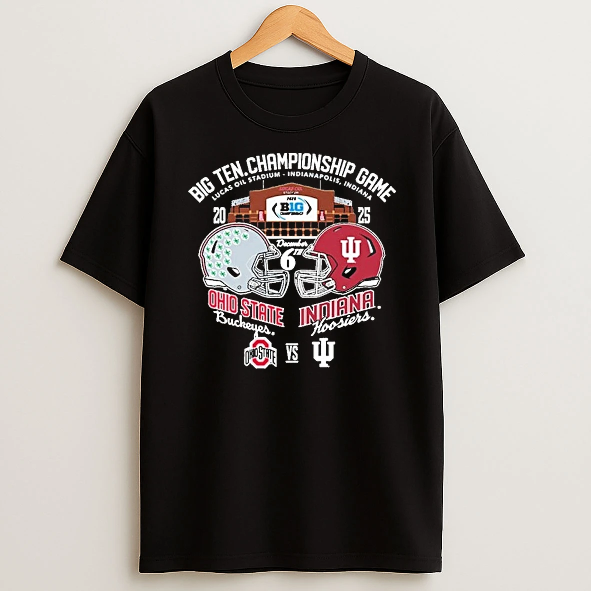 Indiana Vs Ohio State 2025 Big Ten Football Championship Game Helmet T Shirt