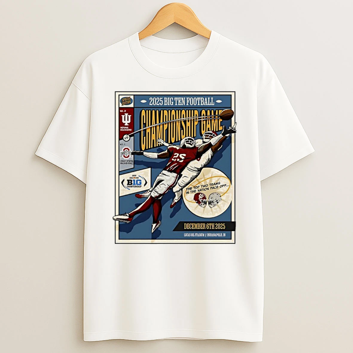 Indiana Football 2025 Big Ten Football Championship Game Vintage T Shirt