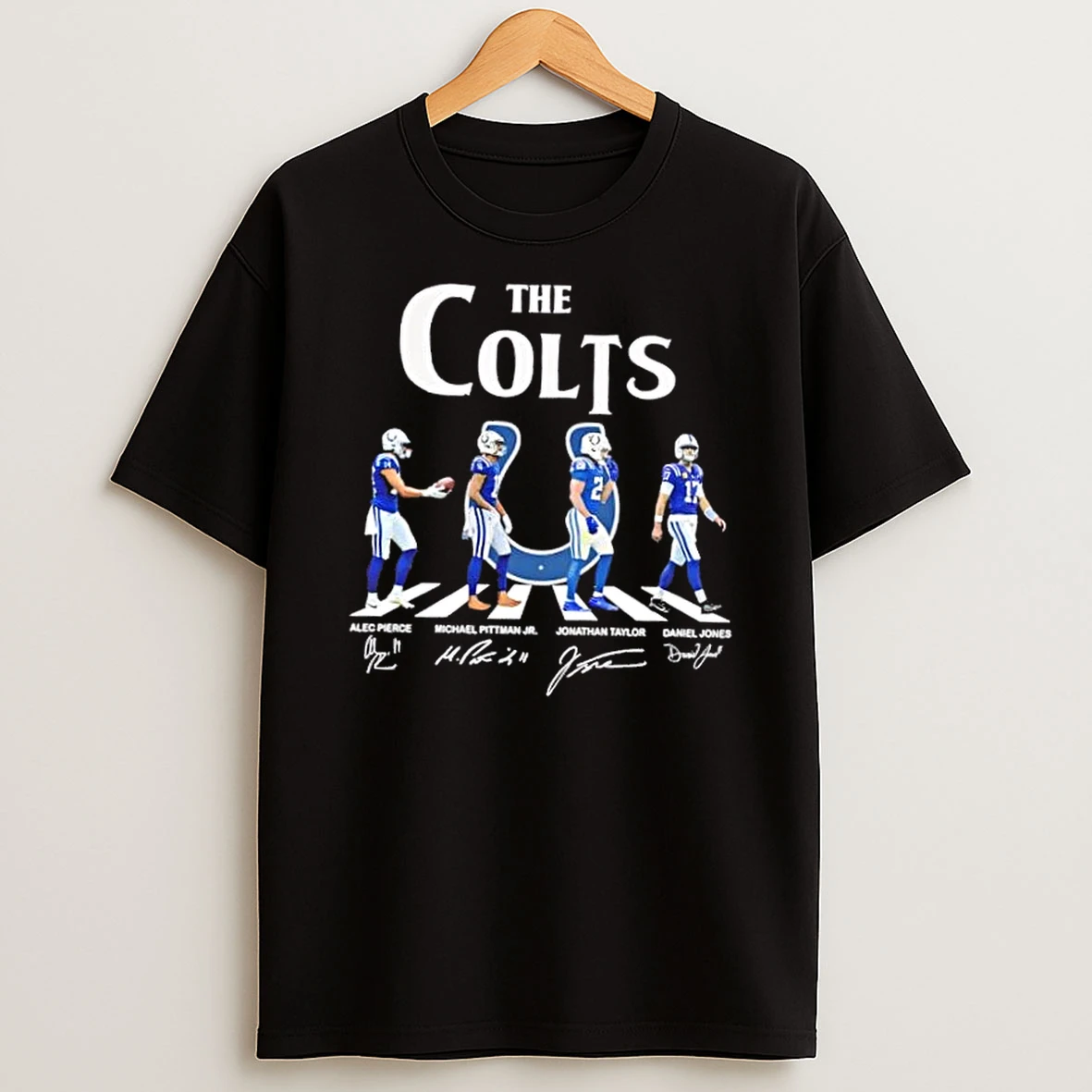 Indianapolis Colts Daniel Jones Jonathan Taylor Michael Pittman Jr Alec Pierce Abbey Road Signatures T Shirt