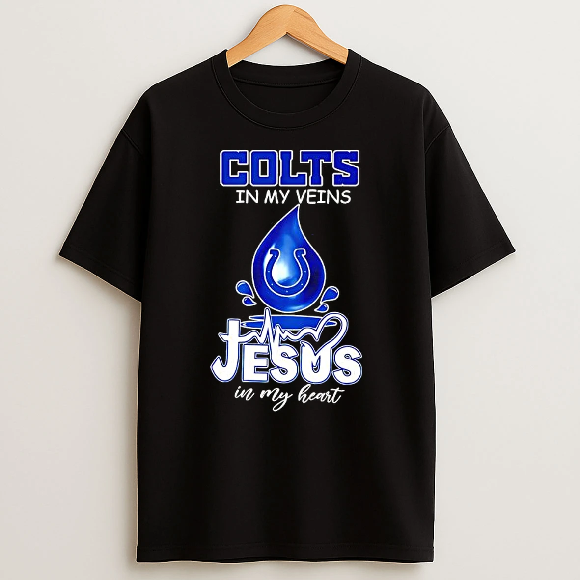 Indianapolis Colts In My Veins Jesus In My Heart Symbol T Shirt