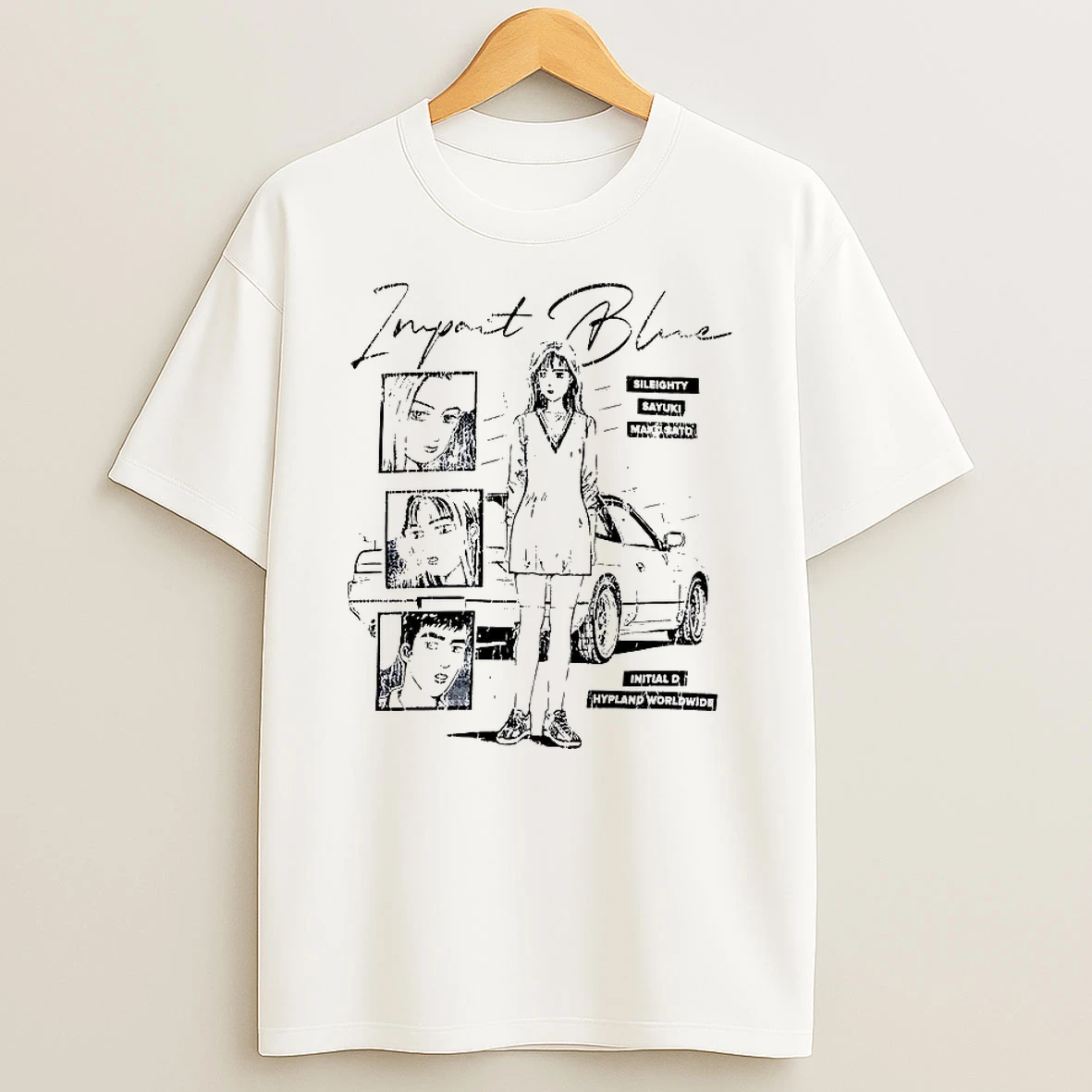 Initial D Impact Blue Sileighty Mako Sato Sayuki Anime T Shirt