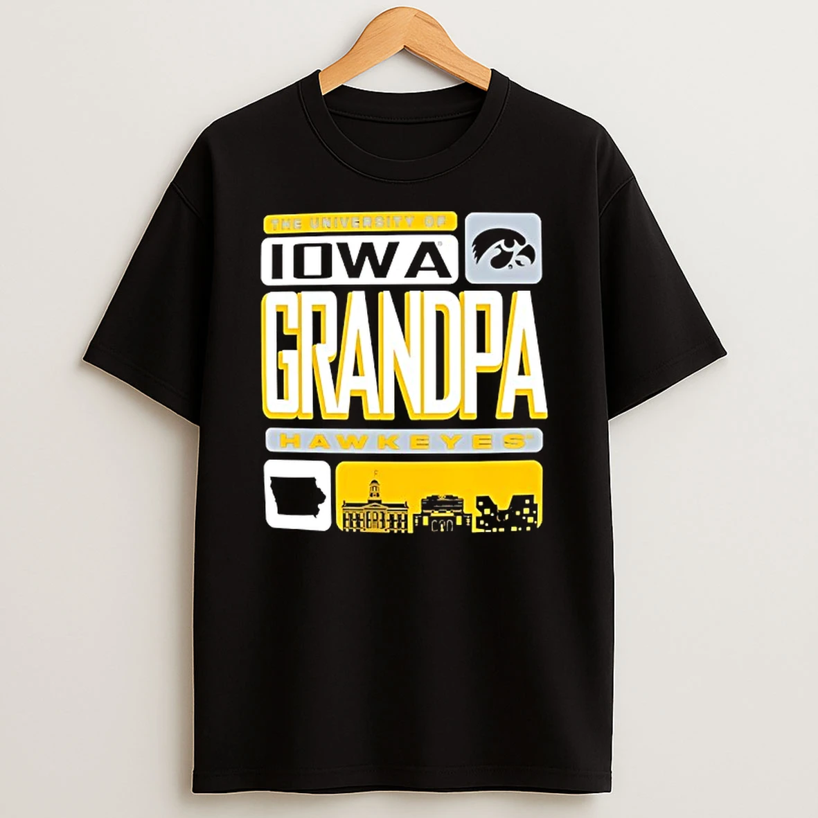 Iowa Hawkeyes Campus Squares Grandpa Tshirt Hoodie