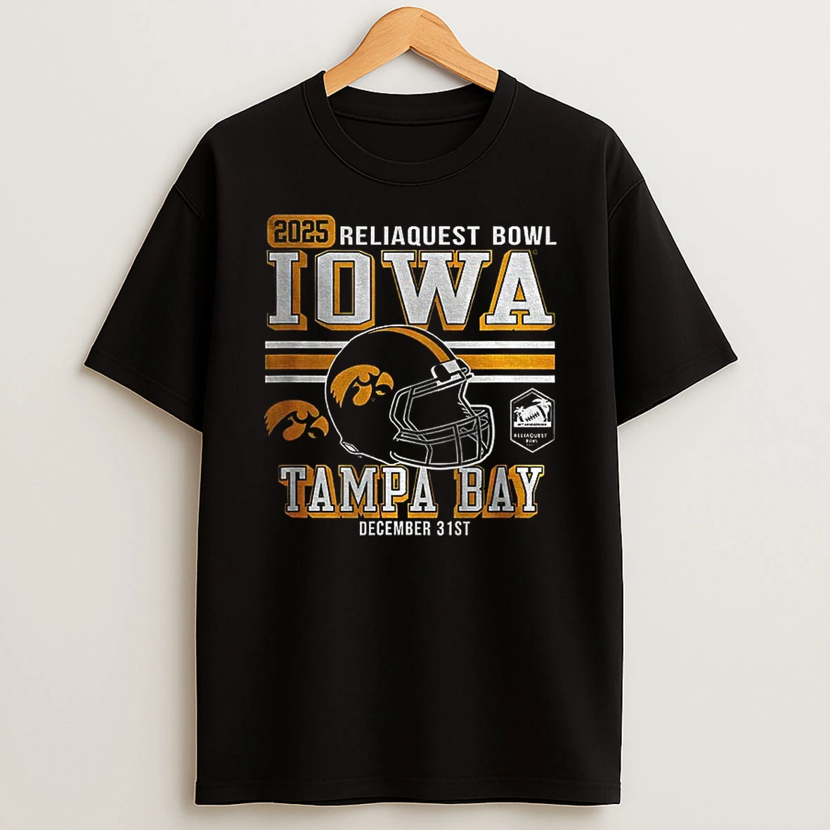 Iowa Hawkeyes Football Reliaquest Bowl 2025 Tampa Bay December 31st T Shirt
