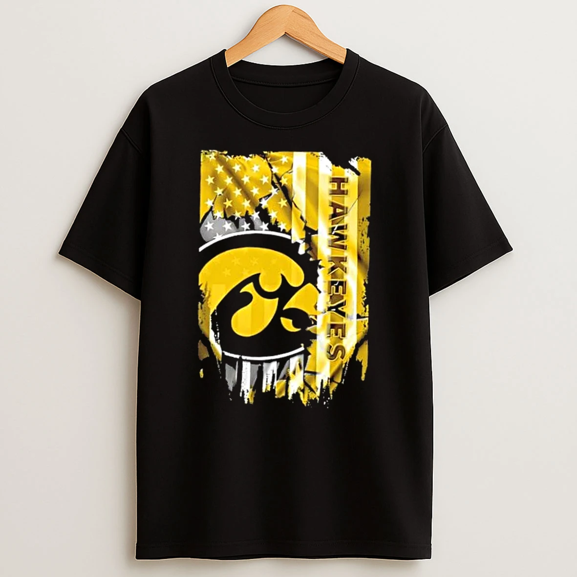 Iowa Hawkeyes Football X American Flag T Shirt