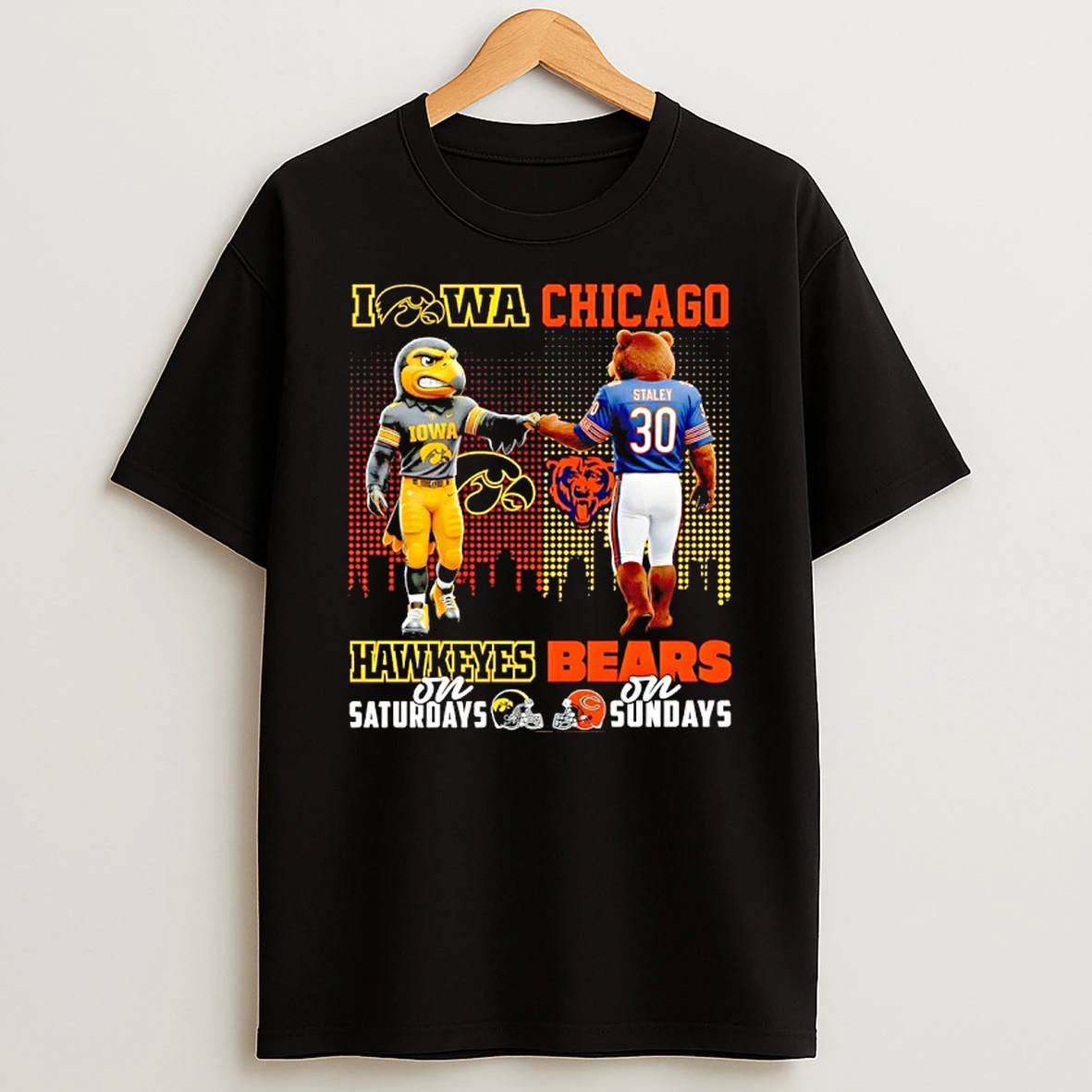 Iowa Hawkeyes On Saturdays X Chicago Bears On Sunday Mascot T Shirt