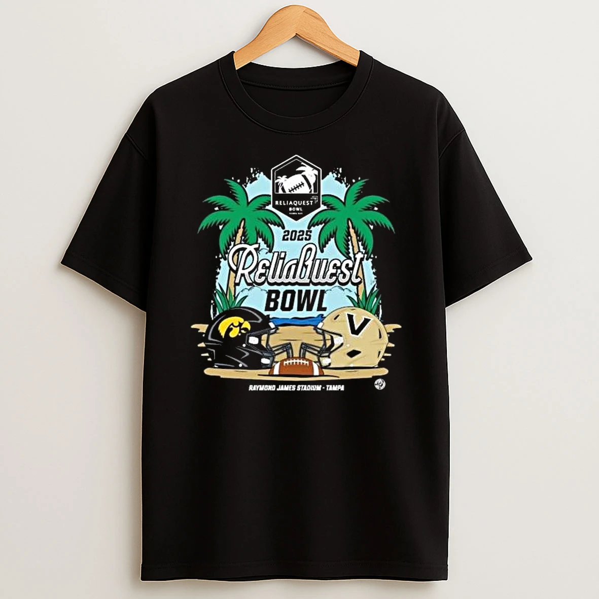 Iowa Hawkeyes Vs Vanderbilt Commodores 2025 Reliaquest Bowl Head To Head T Shirt