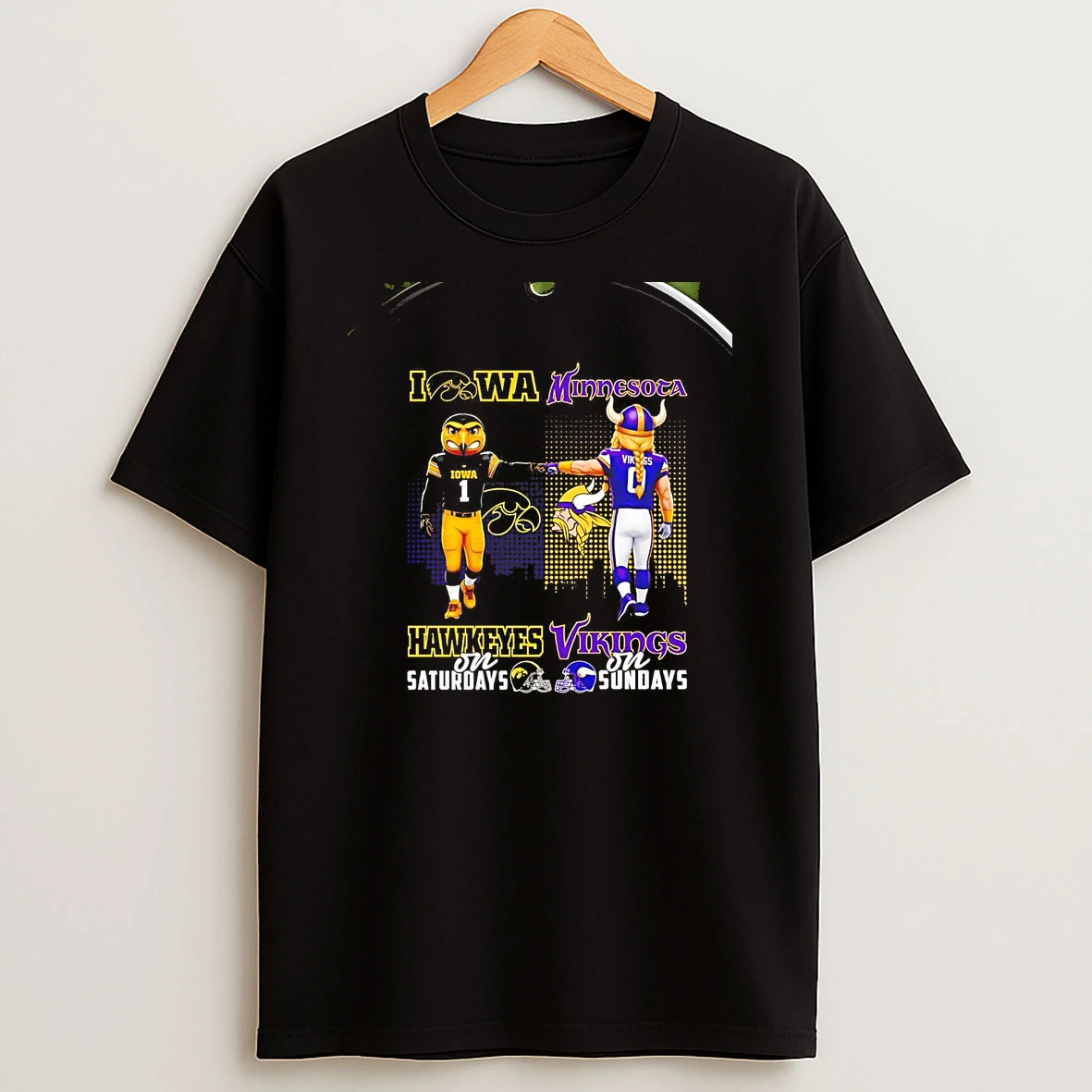 Iowa Hawkeyes On Saturdays Minnesota Vikings On Sundays Mascot Chriast T Shirt