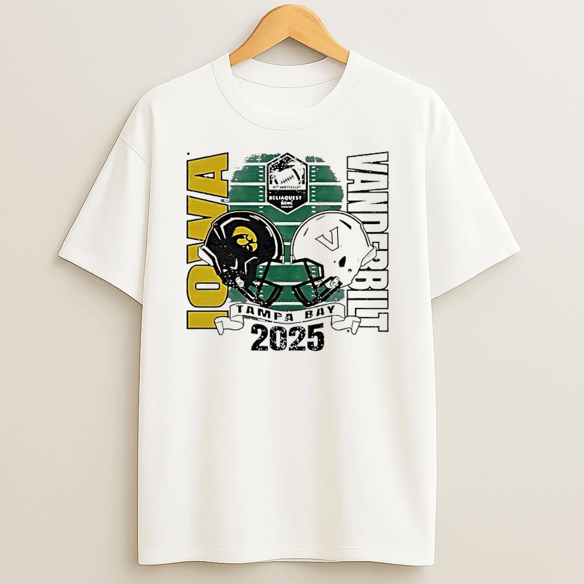 Iowa Hawkeyes Vs Vanderbilt Commodores 2025 Reliaquest Tampa Bay T Shirt
