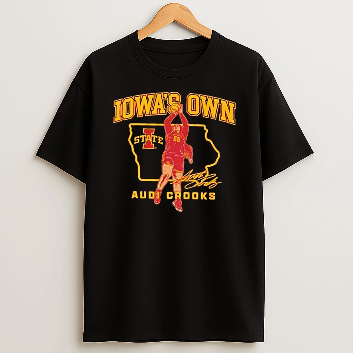 Iowa State Basketball Audi Crooks State Star Signature T Shirt