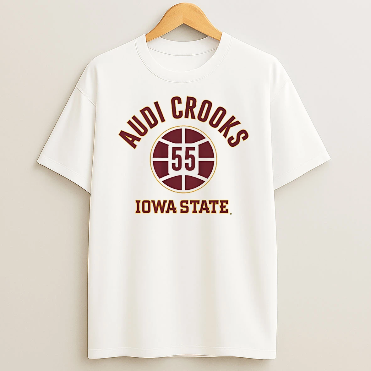 Iowa State Cyclones Audi Crooks Name Number Ball T Shirt