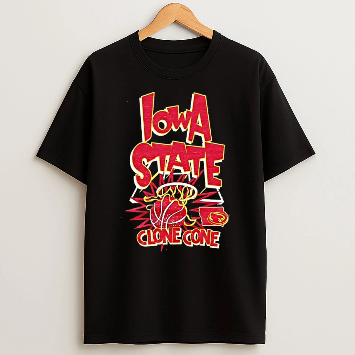 Iowa State Cyclones Basketball Slam Dunk Clone Cone T Shirt