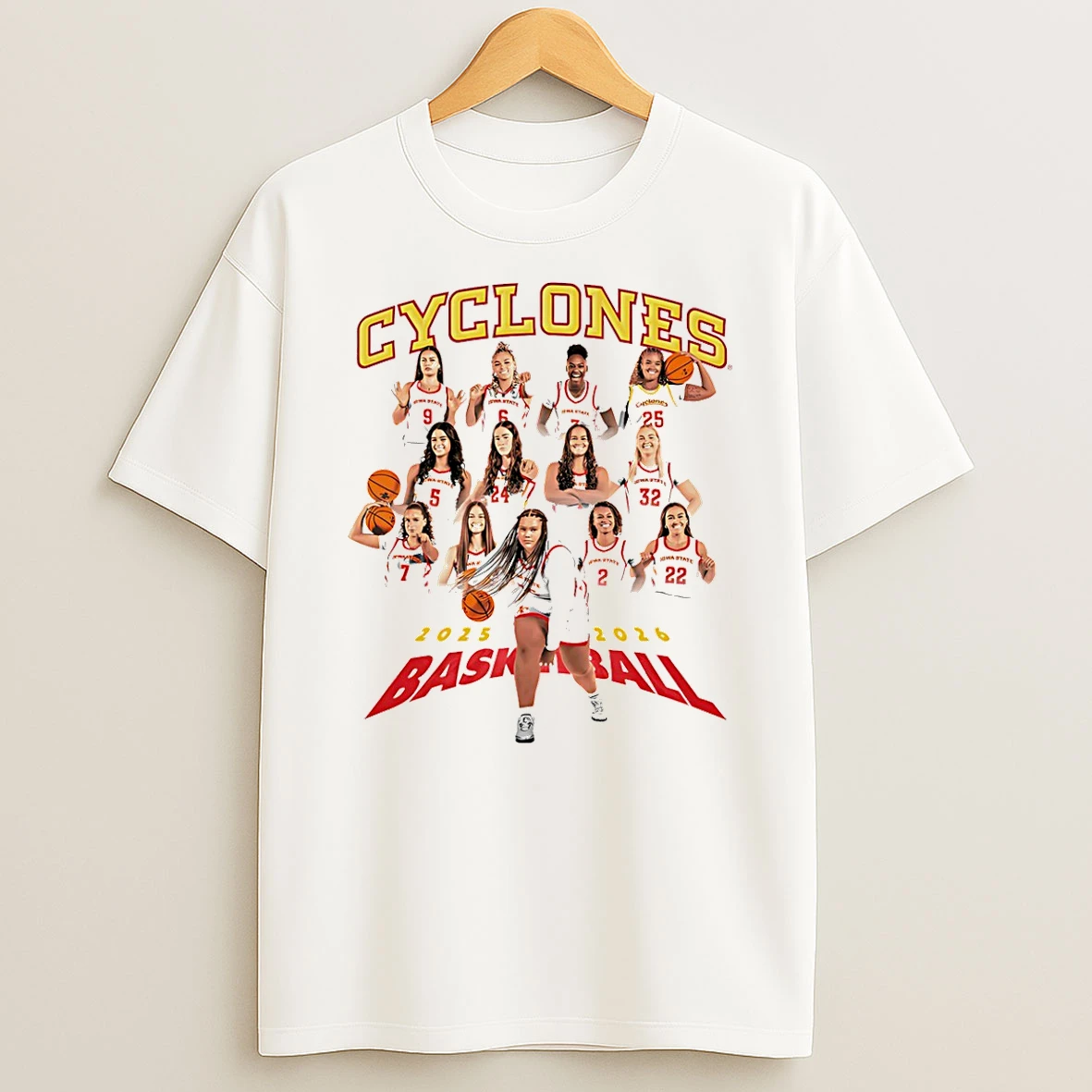 Iowa State Cyclones Womens Basketball 2025 2026 Team Collage T Shirt